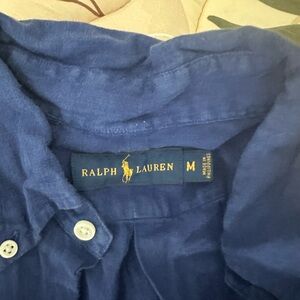 Ralph Lauren Men’s Linen Button-Up Shirt - Size Medium